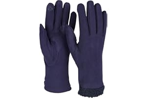 styleBREAKER Guanti touch screen da donna con pelliccia di orsacchiotto su orlo e fodera in pile, guanti caldi, inverno 09010034