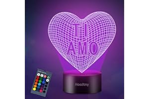 HooJtny Regalo Fidanzata Compleanno, Regalo per Lei Anniversario, Lampada Originale Luce Notturna 3D Led 16 Colori, Regalo Idee Donna, Fidanzato, Fidanzata