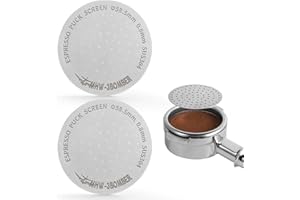 MHW-3BOMBER 58.5mm Puck Screen 2Pcs, Espresso Metal Coffee Filter Reusable Espresso Filters for 58mm Portafilter Basket 0.8mm Thickness for Home Barista Model: FG7010-OS