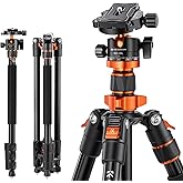 K&F Concept 200cm Stativ, Aluminium Kamera Stativ, K234A7(S210) Tripod mit Einbeinstativ Funktion, 360° Kugelkopf inkl. Schne