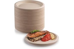 EVYIENEN 200 piatti di carta, 15,2 cm, biodegradabili e compostabili, ecologici, resistenti, riciclabili, perfetti per picnic, grigliate