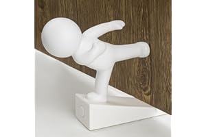 OMOOJEE Uroczy ogranicznik drzwi, dekoracyjny i wytrzymały, dekoracyjny ogranicznik drzwi Buddy, dolny klin przedni odpowiedni do większej liczby drzwi (biały, 1 szt.)