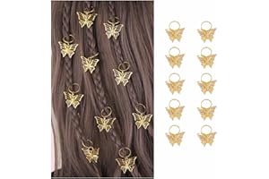 Dervivea Bohemia - Juego de 10 horquillas para el pelo, diseño de mariposa, para rastas y rastas (mariposa dorada)
