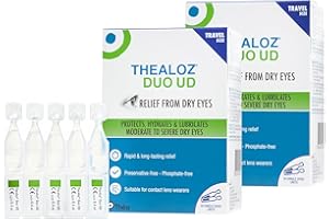 THEA PHARMA 60 Thealoz Duo Unidose Eye Drops – Travel Size | Rapid & Long-Lasting Relief for Dry, Tired & Sore Eyes | Gentle, Preservative-Free Formula | Suitable for Contact Lens Wearers | 2 Pack x (30 x 0.4ml)