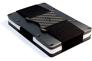 STEALTH Wallet - Minimalistyczny Kompaktowy Uchwyt na Karty Portfel - Smukły Lekki Portfele Blokujący RFID z Pudełkiem (Aluminium z ładunkiem Bocznym i Elastycznym Uchwytem na Gotówkę)