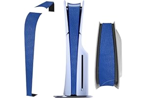 ZJRUI PS5 Slim Console Middle Skin, 2023 PS5 Slim Disco/Digital Edition Universal, Pieza central de la consola Tira de protección Pegatina de película Accesorios duraderos resistentes a los arañazos (Azul)