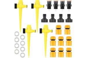 VicBou Arroseur de Jardin, 4 Pièces Automatique 360 ​​Rotatif Réglable Jardin Arroseur, Arroseur de Pelouse pour Un Arrosage Uniforme, pour Pelouse Jardin Plantes Champ de Légumes