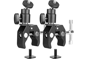 ChromLives Super Klemme Stativ Set mit 1/4'' 3/8''Zoll Bohrungen Klemmstativ mit Kugelkopf (Super Clamp)