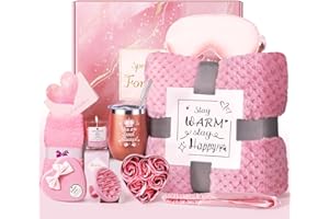 LIVEHITOP Regalo Compleanno Donna, Regalo Amica Compleanno con Coperta Flanella San Valentino, Festa della Mamma, Natale Originale Utile Regalo Donna Mamma Moglie Figlia Fidanzata Collega