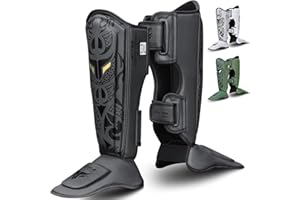 MYTRA FUSION Espinilleras Boxeo Hombre y Mujer Protectores de Espinilla y Empeine con Protección de Espuma EVA, Correas Ajustables y Bandas Elásticas para el Pie Espinilleras Muay Thai & MMA