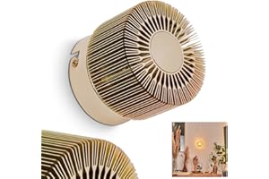 hofstein Wall lamp Cantoni, Round Wall lamp Made of Metal in Gold, 1-Flame, 1 x G9, Modern Reading lamp with Great Light Effect, Without Bulbs