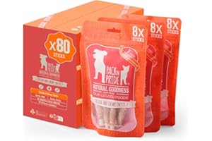 PACK'N PRIDE Dog Treats Chewy Twists, 10 Pack (900g in total) Rawhide Dog Chews with All Chicken, Natural Chicken Breast Meat for Small&Medium&Large Dogs