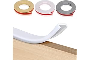 Ansteker TPE U-Shape Edging Trim, 15mm*3m Self Adhesive Flexible Peel and Stick Veneer Edging Tape for Table Cabinet Furniture Restoration (White, 15mm*3m)