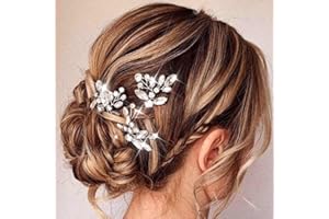 ‎EDARY Edary Bridal Hair Accessories Wedding Silver Rhinestone Hair Pins Crystal Hairpieces for Women and Girls (Pack of 3)