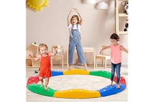 Yosamy Balance Beam,Kids Stepping Stones with Non-slip Textured Surface & Bottom Mats,Indoor Outdoor Obstacle Course for Toddler,Montessori Toy Build Coordination Agility and Strength for Toddler