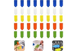 ULMERVION 40 Pcs Cable Labels, Self Adhesive Tags, Nylon, Cable Markers for Home, Office (5 Colors)