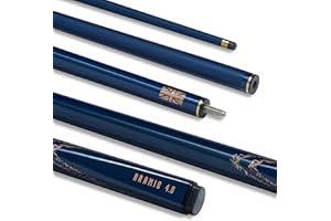 POWERGLIDE Carbon Fibre & Fibreglass 2 Piece 50/50 Joint Snooker Pool or Billiard Cue Stick | Ultra Smooth Metallic Painted High Gloss | 18 or 19 oz | Full Size 57" | 10 mm Tip