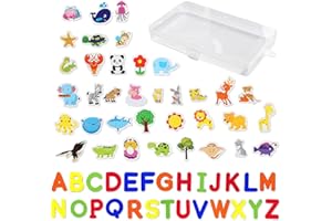 CVDYWDJIE 36 Imanes De Animales, 26 Imanes De Alfabeto, Imanes Creativos Para Niños, Lindos Imanes De Nevera De Dibujos Animados, Imanes Educativos De Educación Temprana