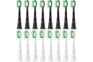 SPSH 16er Ersatzbürsten Kompatibel mit Philips Sonicare Elektrische Zahnbürste, Bürstenköpfe Zahnbürstenaufsatz für Phillips Sonicare, 16er Pack (8er Schwarz and 8er Weiß)