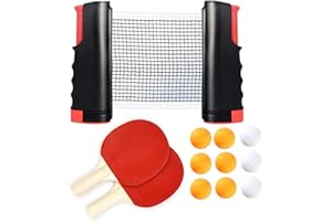 Coriver Tischtennisschläger Set, 2 Tischtennis-Schläger 9 Tischtennisbälle, Tischtennis Schläger Set mit 1 Aufbewahrungstasche, Tasche Profi Sport Set für Indoor & Outdoor Spiele