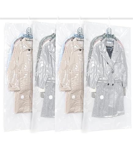 6 Sacchetti Sottovuoto Da Appendere Elebac – Salva Spazio 110x70cm Con Gancio