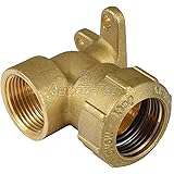 Agora-Tec® Messing Fitting Winkel 90 Grad 25mm auf 3/4 Zoll IG (24,2mm) für PE-Rohr 25mm zur Wandmontage