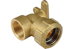 Agora-Tec® Ángulo de conexión de latón, 90 grados, 25 mm a 3/4 pulgadas IG (24,2 mm) para tubos de PE de 25 mm para montaje en pared.