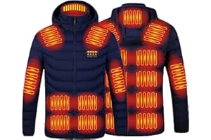 ForGue Giacca Riscaldata per Uomo e Donna, USB 19 Zone di Riscaldato Gilet Riscaldante Elettrico Cappotti con Cappuccio, Gilet Caldo Invernale per Sci all'aperto Moto Escursioni in Campeggio