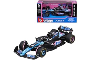 Bburago - Alpine A524 F1 Japanese 2024#Ocon - Voiture Miniature De Collection en Métal À L’Échelle 1/43 - Modèle Réduit Officiel Formule 1 Saison 2024 - Détails Réalistes - Edition Collector