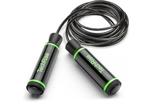 TechRise Skipping Rope, Jumping Rope with Soft Memory Foam Handle, Tangle Free Skipping Rope, Light-weighted, Adjustable Length for Exercises, Fitness Workout, Fat Burning and Boxing