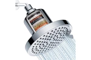 JINYOMFLY Soffione Doccia con Filtro a 20 Fasi, 7 Modalità Soffione Doccia a Pioggia, Soffione Doccia Anticalcare, Soffione per Doccia ad Alta Pressione, Regolabile 360°