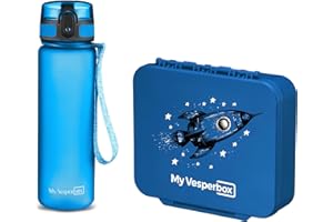 My Vesperbox Liv Set – Brotdose & 500ml Trinkflasche für Kinder – auslaufsicher & BPA-frei – Lunchbox für Schule & Kindergarten - Bento Box Set - Made in Germany