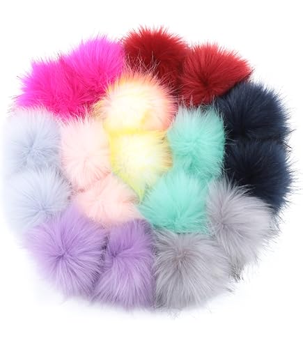 6 Stück Fell-Bommel Nagelaufkleber, Flauschige Pompons Für Nail Art, Deko, Schlüsselanhänger