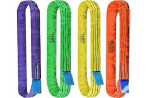 JIEYUGH Polyester Endless Round Sling，Heavy Duty Round Sling Rope，Lifting Slings Straps Polyester Web Slings, Lift Sling Straps for Hoist Heavy Duty Objects(1T,1M)
