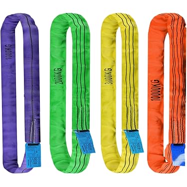 Cinghia Di Traino In Nylon – Imbracatura Di Sollevamento 2x6 Piedi, Passante Piatto, Occhiello E Occhiello, Gialla/Nera