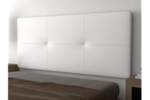 LA WEB DEL COLCHON - Cabecero tapizado Andrea para Cama de 90 (100 x 70 cms) Blanco Polipiel | Cabezal Cama