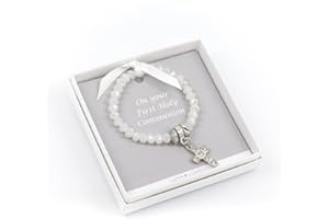 Metal Planet Ltd First Holy Communion pearlescent commemorative gift. Sparkly cross design in smart white box