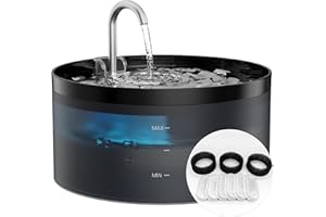 GIOTOHUN Fontanna dla kotów, miska do picia w kształcie kranu, 3,2 l, super cicha pompa wodna, wielokrotne filtrowanie, dwa wzory przepływu, zawiera 6 filtrów + 3 gąbki