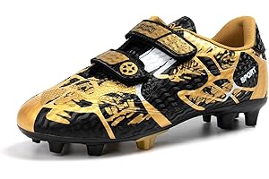 RONILUU Breathable Football Shoes Spikes for Kids Soccer Boots with Cleats Boys Girls Football Boots