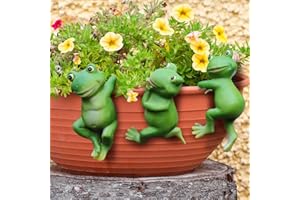 LOMUG Garden Pond Frog Decoration, 3 Pieces Garden Decoration for Outdoors, Cute Hanging Frogs Decoration, Christmas Garden Decoration for Patio Pond Zinc Tubs Plant Bowl Garden Balcony Patio