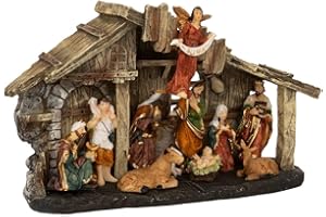 FEERIC LIGHTS & CHRISTMAS Oświetlenie choinkowe szopka ze zdrowiem 11 żywic sandałowych h18cm