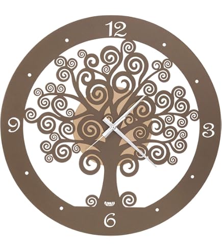 Arti & Mestieri Orologio Da Parete Planisfero – Design Mappa Mundi, 68x62 Cm, Made In Italy (Avorio E Nero)