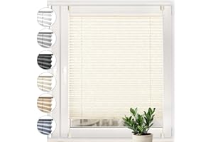 ‎SONELLO Sonello Plissee Crush Klemmfix ohne Bohren 65cm x 200cm Ecru Faltrollo Plisseerollo Jalousie für Tür & Fenster Blickdicht Sichtschutz Sonnenschutz Fertifplissee Rollo