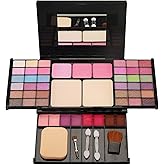 make up set   beauty case with mirror   all you need to go beauty box   vanity case for traveling & gift   all-in-one cosmetic case   eyeshadow highlight lipstick blush