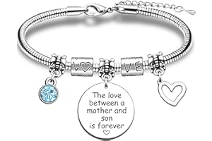JMIMO Mum Gifts Mother Bracelet from Son Birthday Mother's Day Gift The Love Between A Mother and Son is Forever