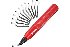 DIYLAND Deburring Tool with 11 Extra HSS(Steel) Blades in 4 Modes, Aluminum Handle, 360 Degree Rotary Deburr Blades, Portable Reamer Tool for 3D Printing, Pipe, Plastic, Aluminum, Copper,PVC and Steel