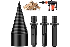 aiMaKE Bohrkegel Holzspalter 32mm, Schraube Kegel Schaft, mit runden/sechseckigen/quadratischen Schäften für Bohrmaschine Holzschneider Bohrmaschine Stufenbohrer Holzschneider Stahl-Kegelbohrer