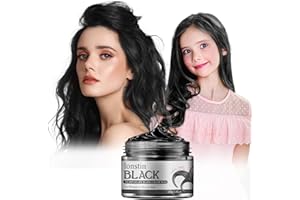 LONSTIN Couleur de cheveux temporaire lavable, couleur de cire de cheveux temporaire cire cheveux naturels baume pour les femmes et les hommes cosplay Halloween Noël (Noir, Noir)