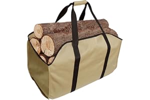 YELAIYEHAO Bolsa de leña Premium para leña y Bolsa de Mano, Extra Grande, Duradera, Ideal para chimeneas, Estufas de leña, leña, Troncos, Camping, Playas, paisajismo