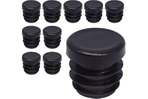 SKIR'CO Inserti per tubi rotondi da 18 mm, tappi per pali di recinzione, tappi per tubi in plastica nera, tappi per tubi, colore nero RAL 9005, 10 pezzi